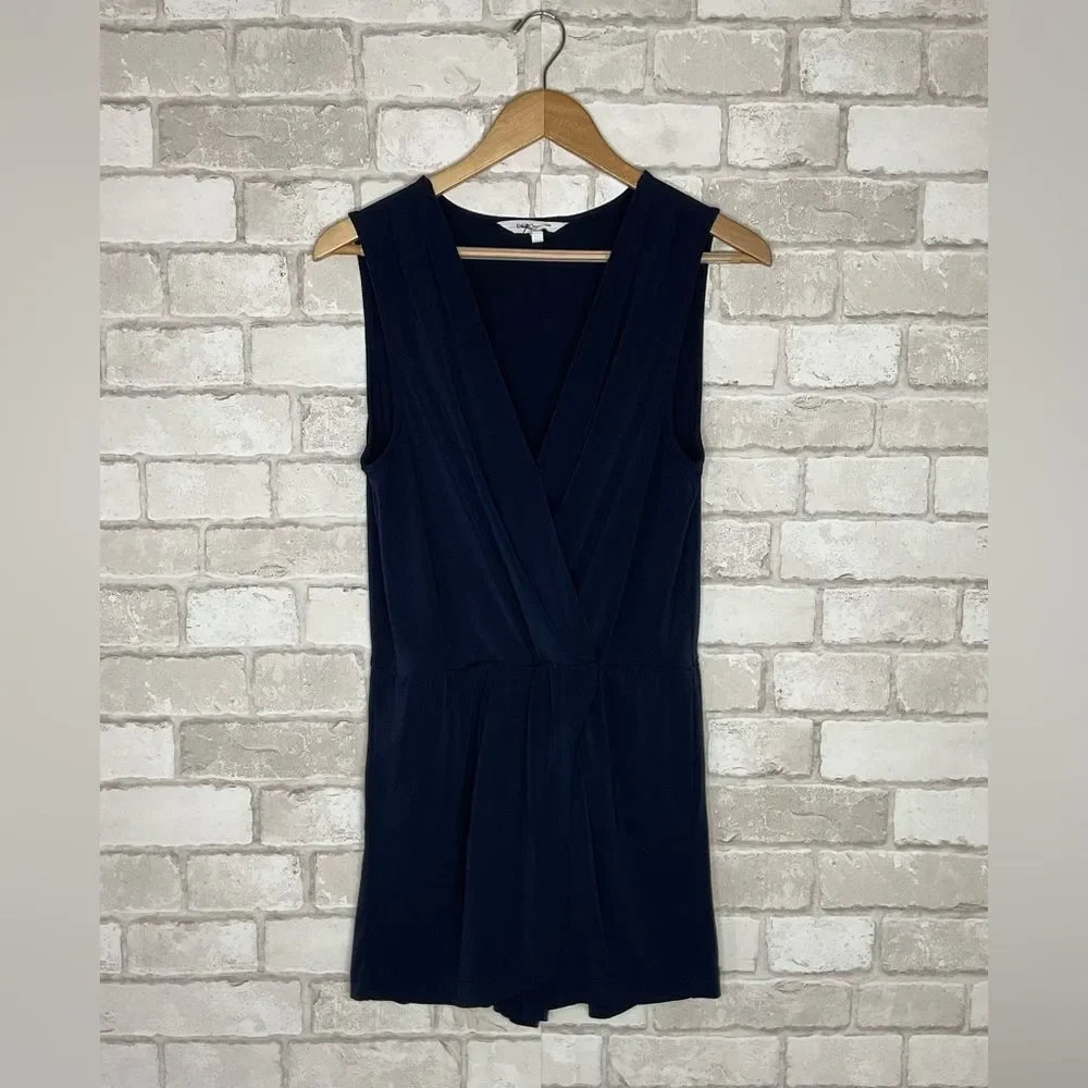 BCBGeneration Navy Sleeveless V-neck Romper Skort Size M